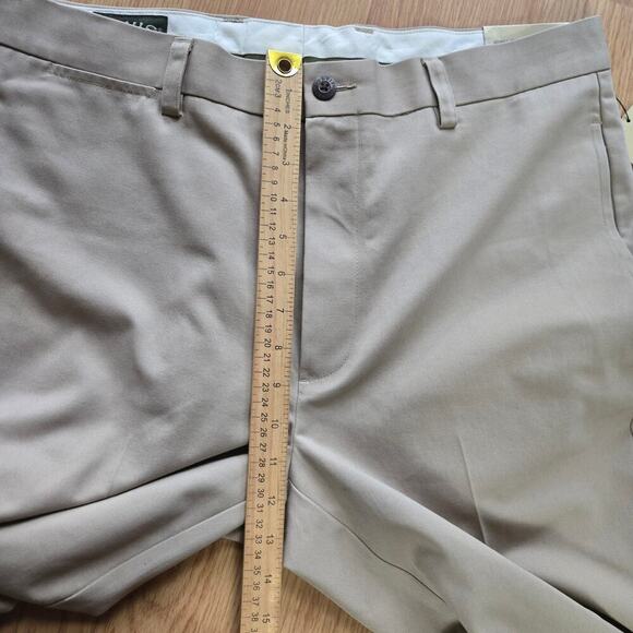 NWT Orvis Mens Wrinkle Free Pure Cotton Trousers Size 34 Khaki Flat Front Chinos - Picture 9 of 10